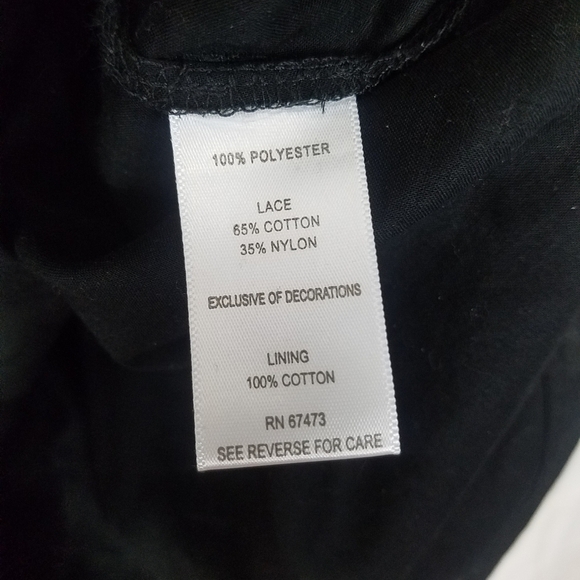 Taylor black lace overlay handkerchief hemline midi dress - Picture 11 of 12